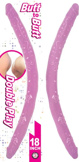 Butt To Butt Double Play Pink 18Inch Bendable Double Dong Nasstoys Dildos