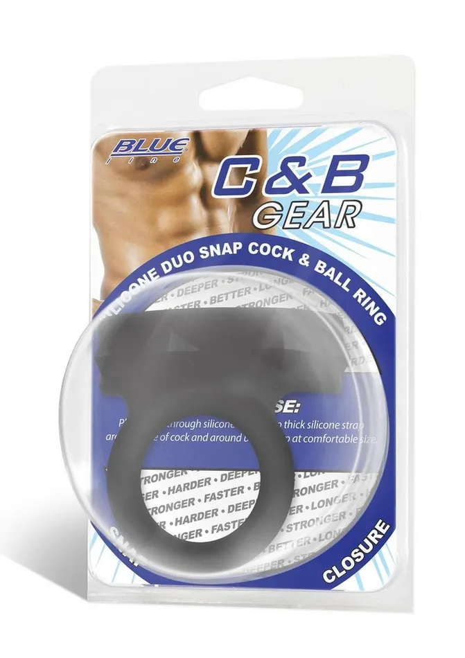 Blue Line CandB Gear Blueline Silicone Duo Snap Cock and Ball Ring Male Sex Toys Blue Line CandB Gear Blueline Silicone Duo Snap Cock and Ball Ring Male Sex Toys