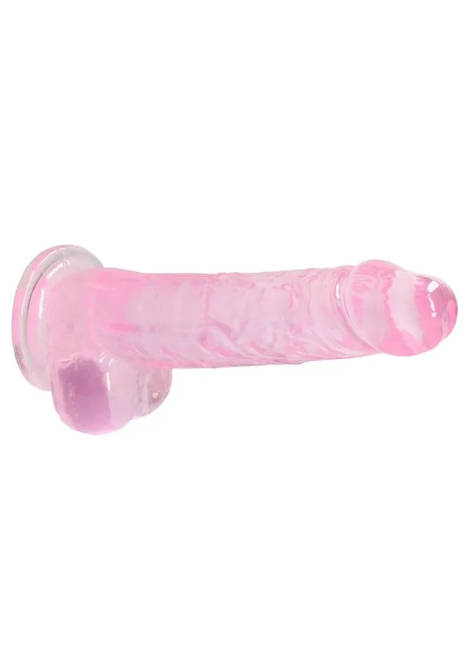 Female Sex Toys Real Rock Realrock Crystal Clear Dildo with Balls