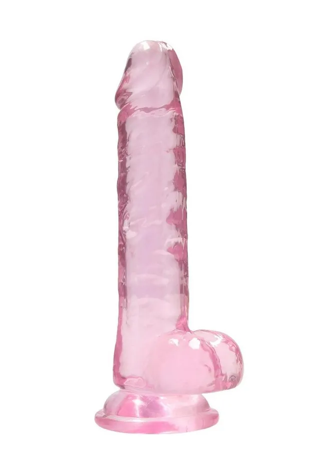 Female Sex Toys Real Rock Realrock Crystal Clear Dildo with Balls