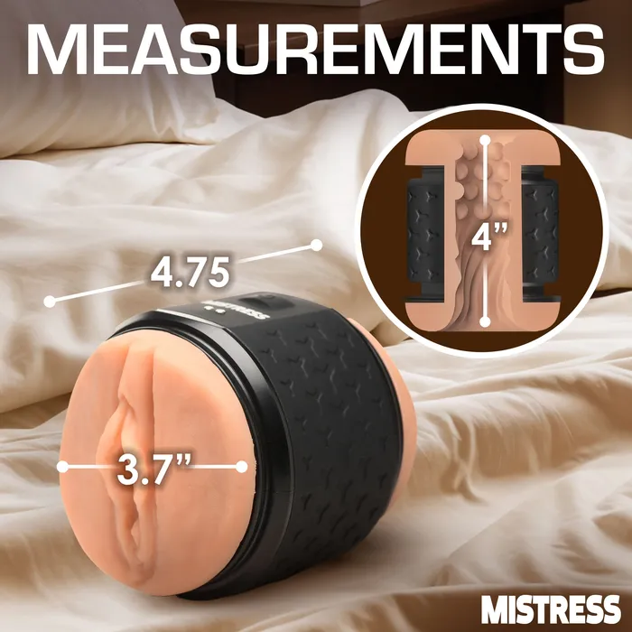 Curve Toys Vibrating Double Shot Mouth And Pussy Stroker Male Sex Toys