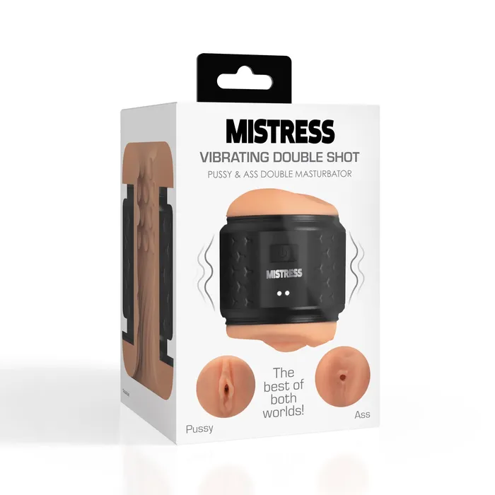 Curve Toys Vibrating Double Shot Mouth And Pussy Stroker Male Sex Toys