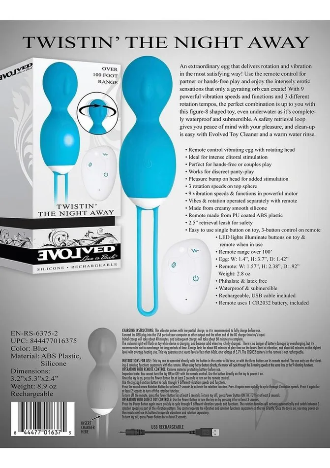 Evolved Vibrators Twistin The Night Away Egg Blue