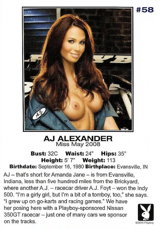Greenthunderbirds Cards Vibrators Playboy Centerfold Collector Cards 2006 Thru 2008 58 AJ Alexander