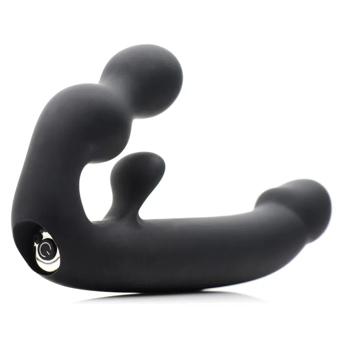 Female Sex Toys XR Brands StrapU TriVolver Rechargeable Vibrating Rabbit Strapless StrapOn