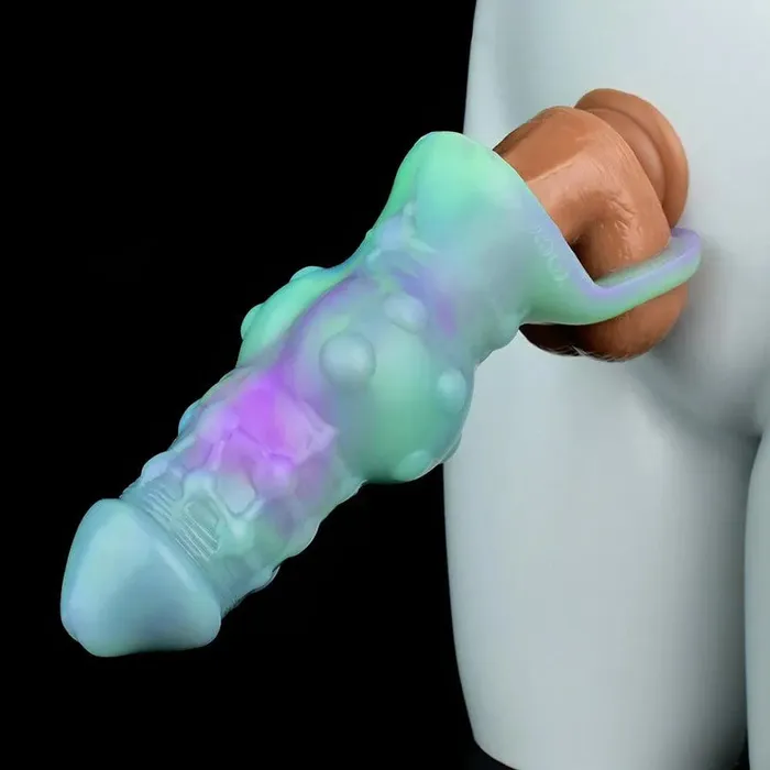 Luminous Silicone Knotted Penis Extender Xinghaoya Male Sex Toys