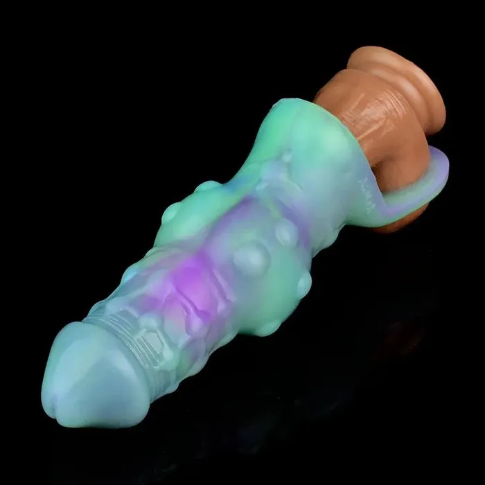 Luminous Silicone Knotted Penis Extender Xinghaoya Male Sex Toys