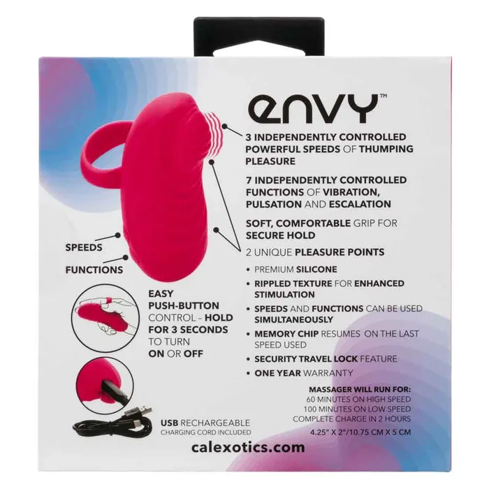 Envy Handheld Thumping Massager Pink CalExotics Vibrators Envy Handheld Thumping Massager Pink CalExotics Vibrators
