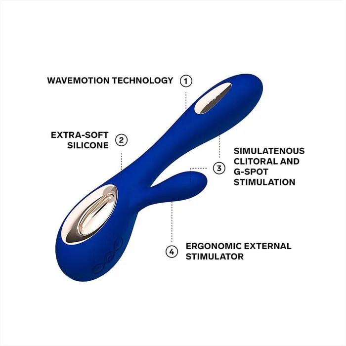 Lelo Vibrators Lelo Soraya Wave Midnight Blue Dual Rechargeable Vibrator
