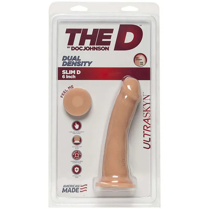 The D Slim D 6 Inch Without Balls Ultraskyn Vanilla Doc Johnson Dildos