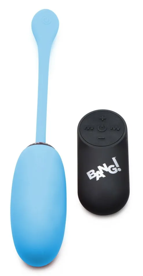 XR Brands Bang Vibrators 28x Plush Egg and Remote Blue