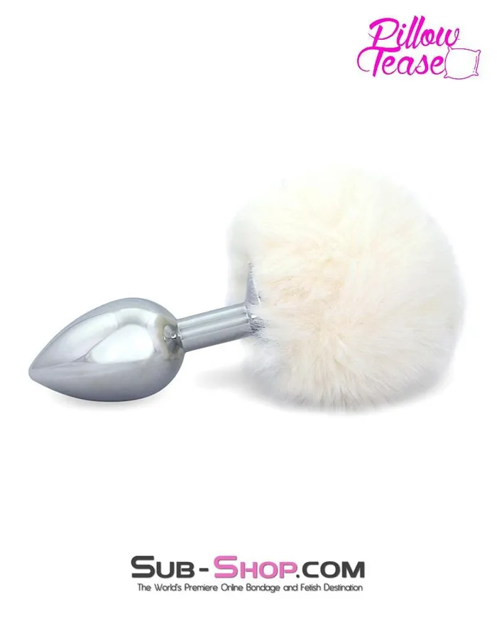 9832M Bunny Hop White Powder Puff Tail with Medium Chromed Butt Plug LAST CHANCE Final Closeout Moonwell Anal 9832M Bunny Hop White Powder Puff Tail with Medium Chromed Butt Plug LAST CHANCE Final Closeout Moonwell Anal