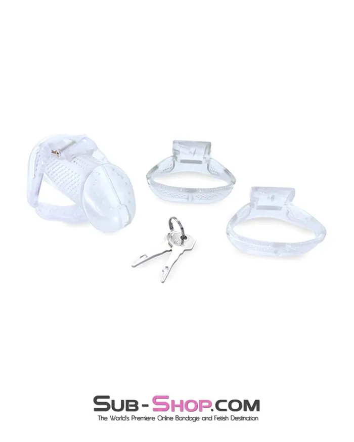 Aria Male Sex Toys 1106AR Mistresses Slave Clear High Security Ventilated Locking Male Chastity Device MEGA Deal