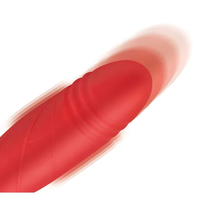 Bloomgasm Romping Rose Suction and Thrusting Vibrator Red XR Brands Vibrators