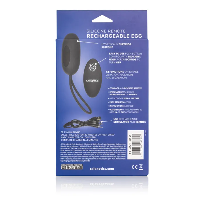 CalExotics Silicone Remote Rechargeable Egg Black Anal CalExotics Silicone Remote Rechargeable Egg Black Anal