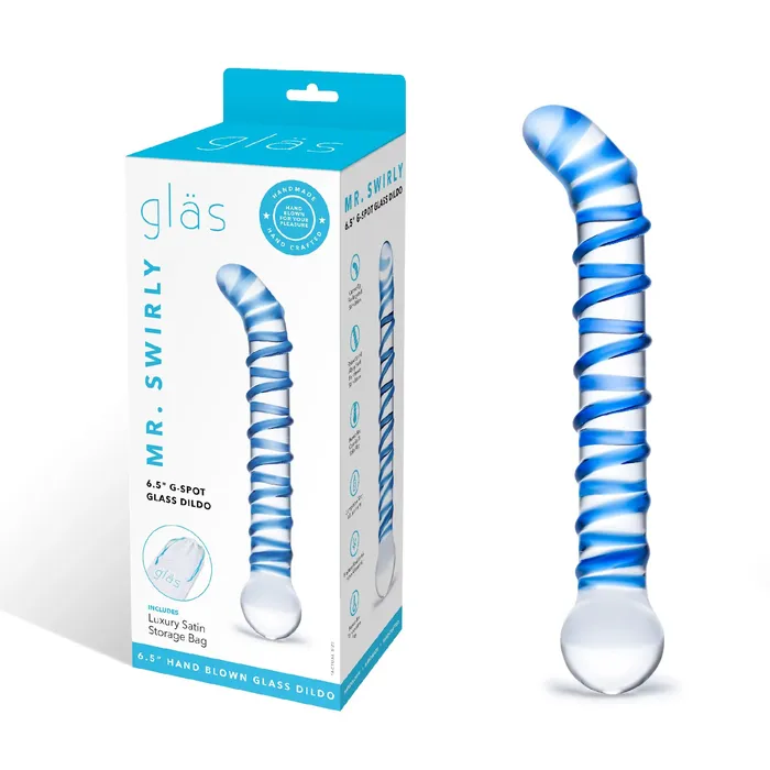 Dildos Mr Swirly 65 Inch GSpot Glass Dildo Electric Novelties Dildos Mr Swirly 65 Inch GSpot Glass Dildo Electric Novelties