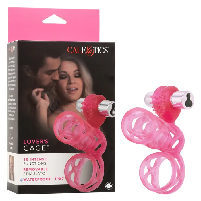 Lovers Cage Stretchy Cock Cage Comfortable Scrotum Cage Pink CalExotics Male Sex Toys Lovers Cage Stretchy Cock Cage Comfortable Scrotum Cage Pink CalExotics Male Sex Toys