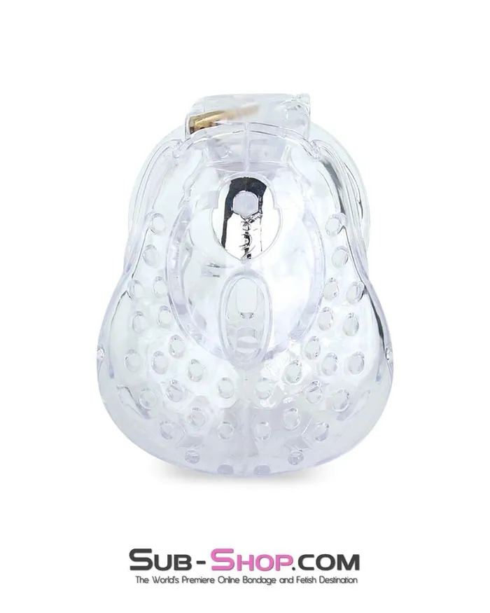 Male Sex Toys Ali Express 6964AESIS Sissy Bitch Large Dungeon Cage Clear High Security Full Coverage Male Chastity Device