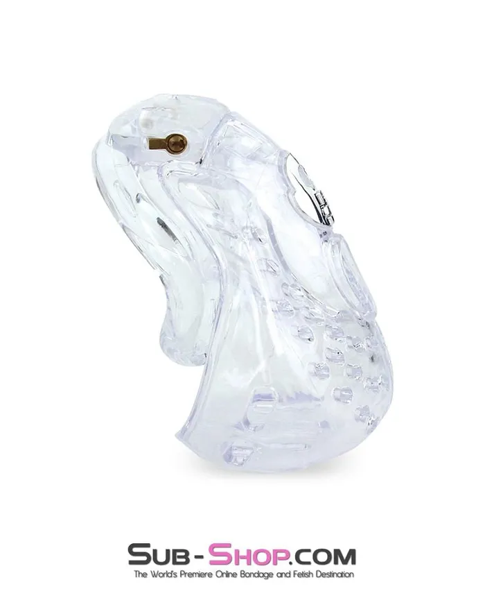 Male Sex Toys Ali Express 6964AESIS Sissy Bitch Large Dungeon Cage Clear High Security Full Coverage Male Chastity Device