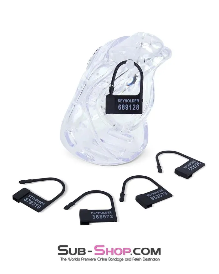 Male Sex Toys Ali Express 6964AESIS Sissy Bitch Large Dungeon Cage Clear High Security Full Coverage Male Chastity Device