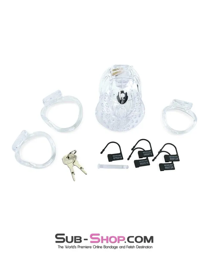 Male Sex Toys Ali Express 6964AESIS Sissy Bitch Large Dungeon Cage Clear High Security Full Coverage Male Chastity Device